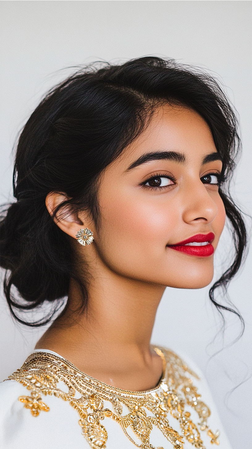 Golden Flower Stud