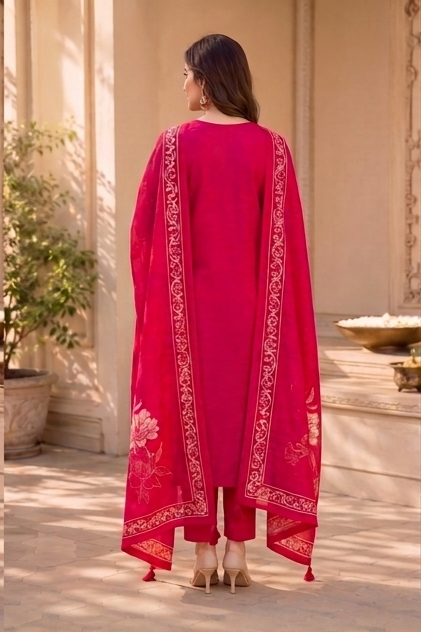 Pink V Sequence Suit Set