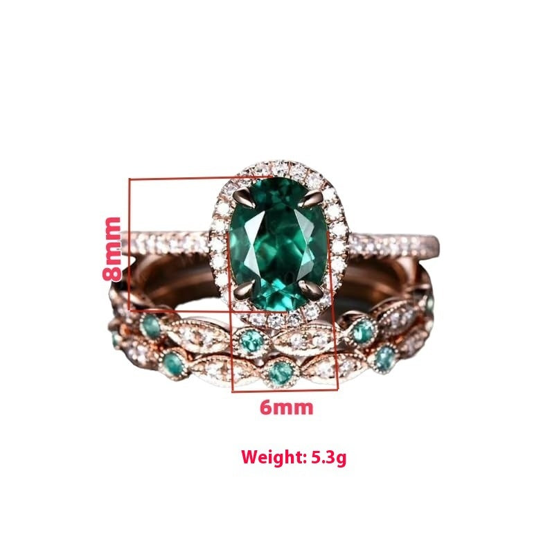 Three-in-one Emerald Laminated Ring