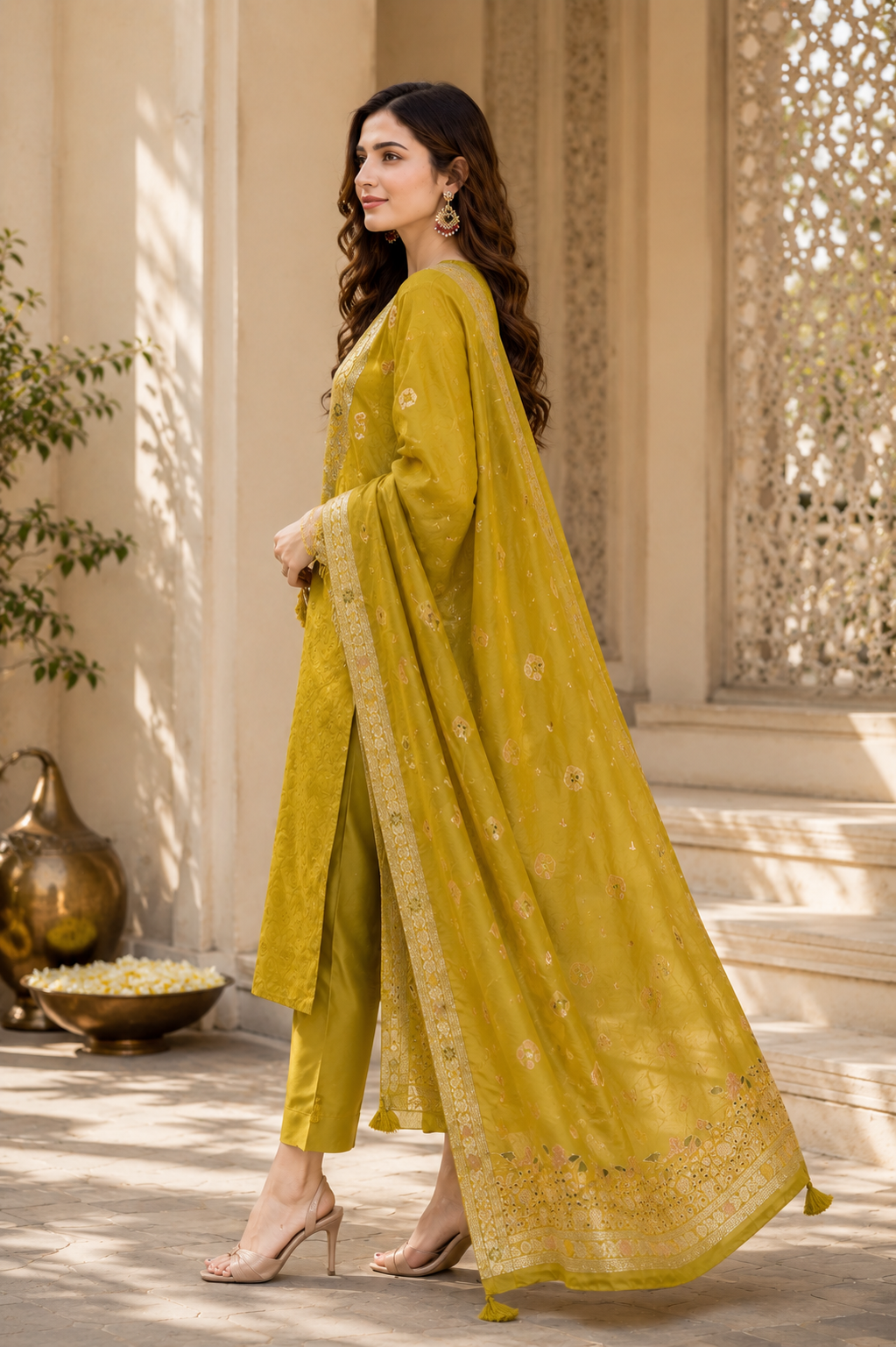 Silk Green Suit Set
