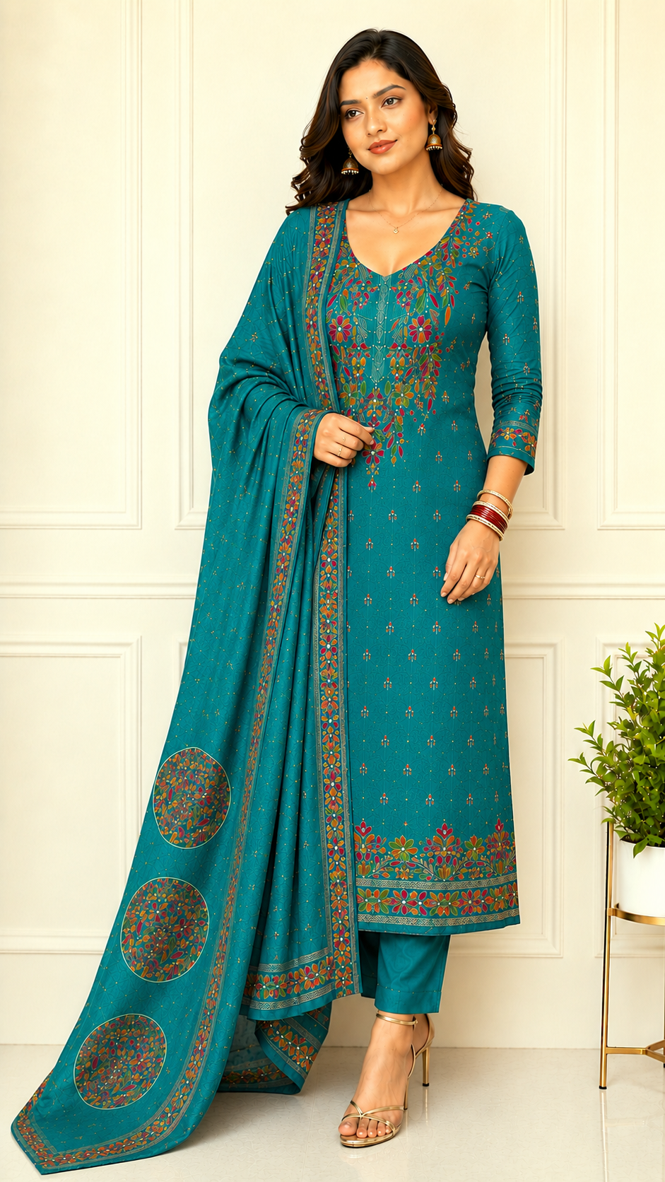 Unstiched Muslin Silk Suit Set