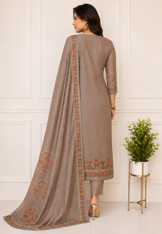 Unstiched Muslin Silk Suit Set