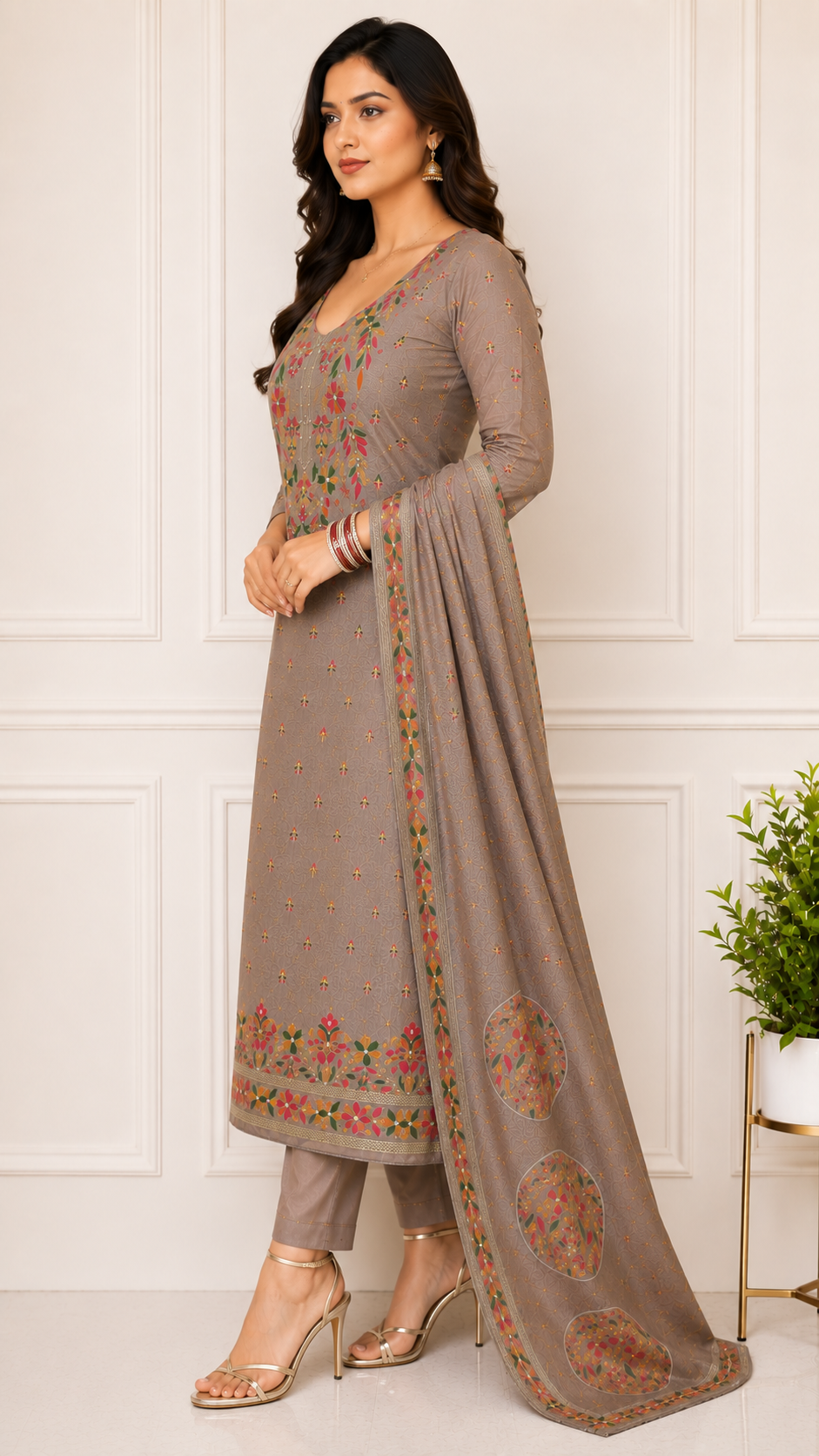 Unstiched Muslin Silk Suit Set