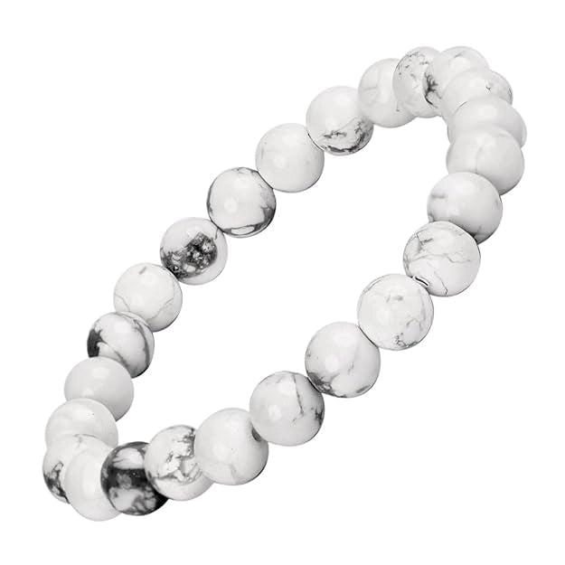 RARE--GEMS Pure Howlite Stone Bracelet Original Certified Rea